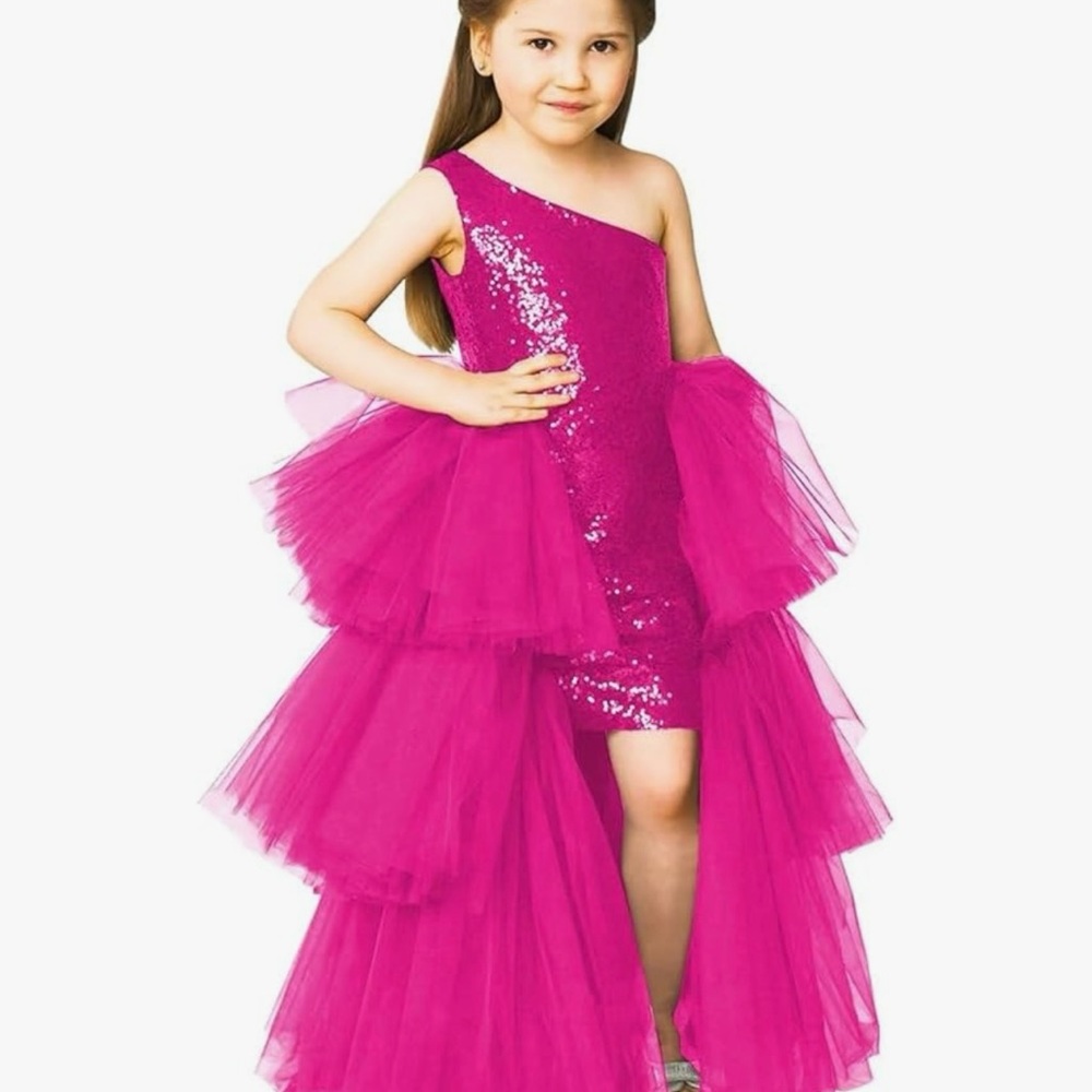 Kids Pink Sequin Costume Dress